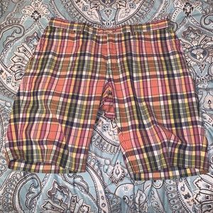 Preppy color plaid shorts